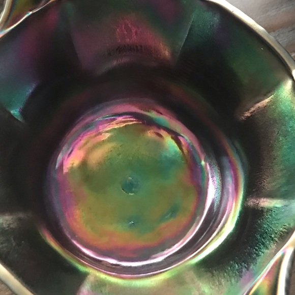 Vintage Northwood Carnival Glass Footed Basket Amethyst - Picture 10 of 11